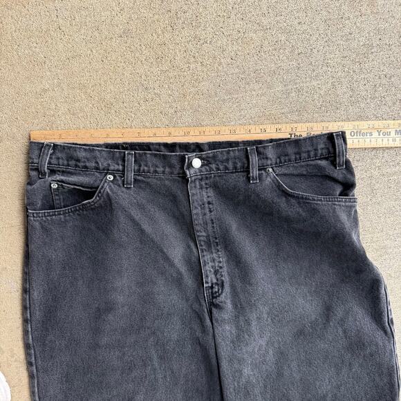 Vintage 90s Levi's 560 Black Jeans 40x30 Orange Tab Loose Fit Tapered Leg - Picture 6 of 12